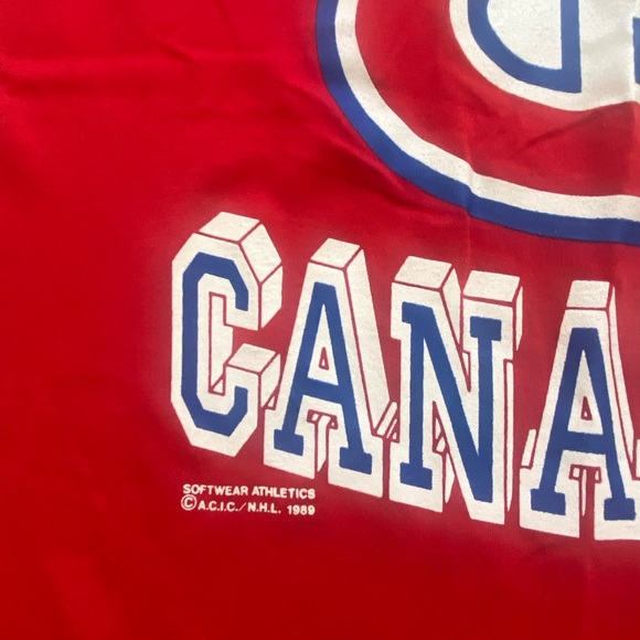 Vintage NHL Montréal Canadiens red T-shirt single stitch women’s medium - Picture 2 of 6